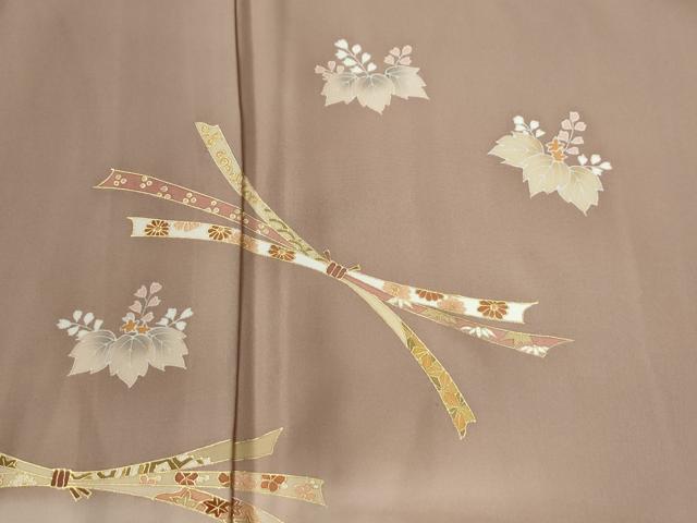 平和屋着物○訪問着 友禅 雲取り枝花文 金彩 丹後ちりめん 反