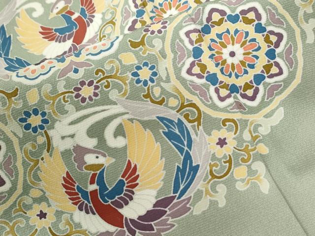 平和屋着物●豪華色留袖　友禅　作家物　人物鳳凰花唐草文　正絹　逸品　未使用　CABB4310yc