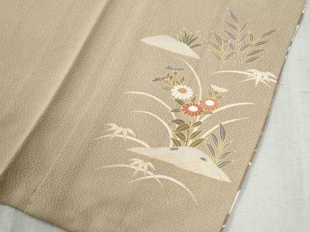 平和屋着物●訪問着　雲取り松竹梅花鳥文　暈し染め　金彩　正絹　逸品　CABB4311yc