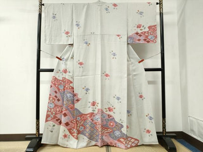 平和屋着物●訪問着　辻が花　手描き　絞り　正絹　逸品　未使用　CABB4315yc