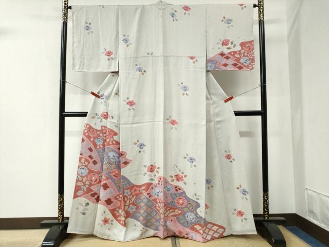 平和屋着物●訪問着　辻が花　手描き　絞り　正絹　逸品　未使用　CABB4315yc