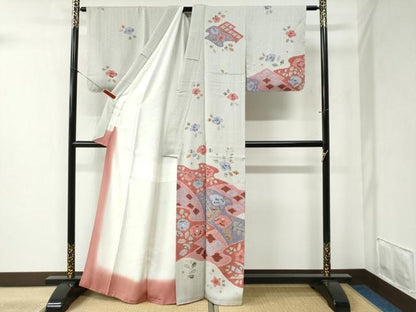 平和屋着物●訪問着　辻が花　手描き　絞り　正絹　逸品　未使用　CABB4315yc