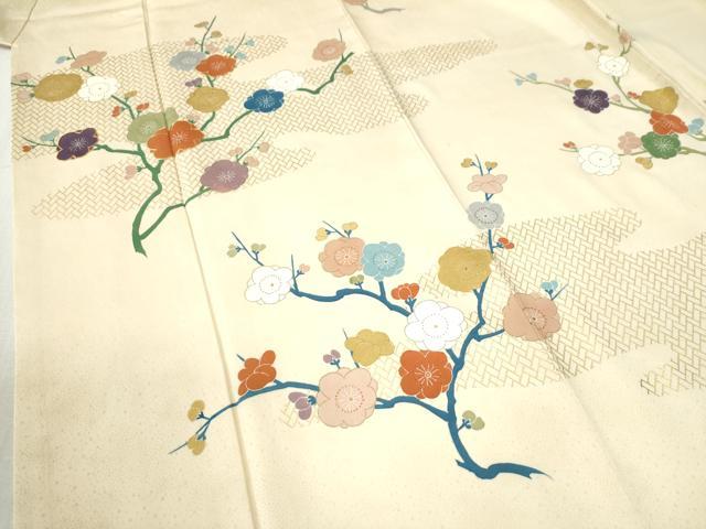 平和屋着物●創業460年・千總 訪問着 駒刺繍 枝梅文 金彩 高島屋扱い 正絹 逸品 CABB4316yc