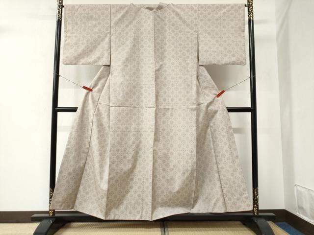 平和屋着物●本場大島紬 白大島 7マルキ 網目菱花文 正絹 逸品 CABB4318yc