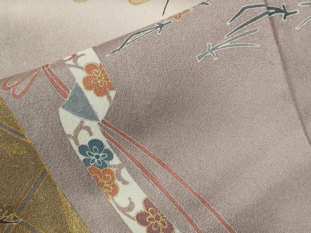 平和屋着物○訪問着 鬘帯地紙エ霞溢れ松葉花文 暈