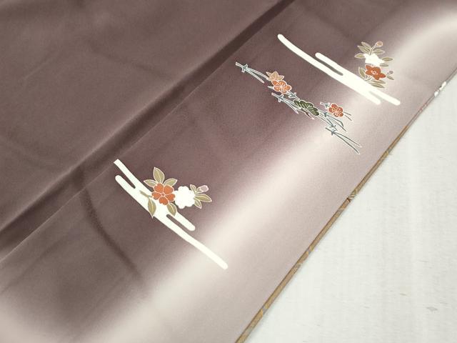平和屋着物●訪問着　鬘帯地紙エ霞溢れ松葉花文　暈し染め　金彩　正絹　逸品　未使用　CABB4321yc 平和屋着物○訪問着 鬘帯地紙エ霞溢れ松葉花文 暈