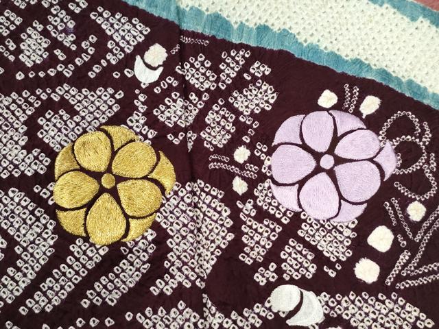 平和屋着物●訪問着　総刺繍　総絞り　菱花唐草文　金糸　正絹　逸品　未使用　CABB4326yc