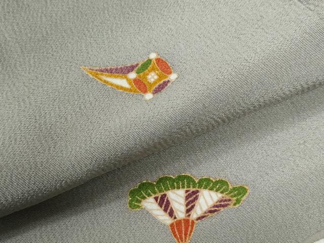 平和屋着物●上質な小紋　宝尽くし　金彩　鬼しぼ縮緬　正絹　逸品　CABB4330yc