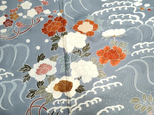 平和屋着物●訪問着　刺繍　立波梅枝垂れ花文　正絹　逸品　未使用　CABB4331yc