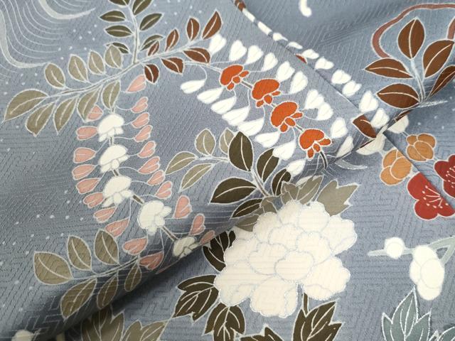 平和屋着物●訪問着　刺繍　立波梅枝垂れ花文　正絹　逸品　未使用　CABB4331yc 平和屋着物○訪問着 刺繍 立波梅枝垂れ花文 正絹 逸品 未使用