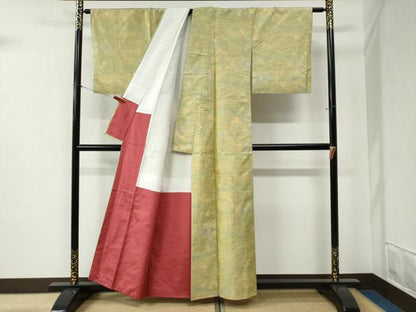 平和屋着物●本場大島紬　舞花文　正絹　逸品　CABB4334yc