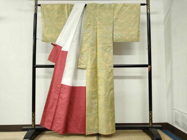 平和屋着物●本場大島紬　舞花文　正絹　逸品　CABB4334yc