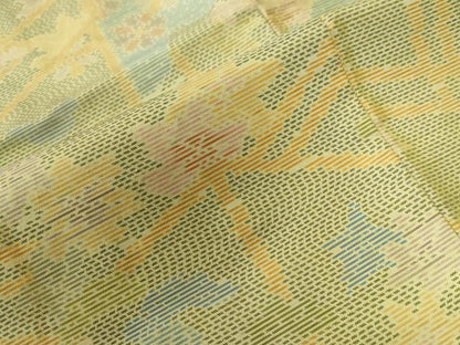 平和屋着物●本場大島紬　舞花文　正絹　逸品　CABB4334yc