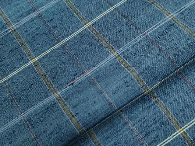 平和屋着物●伝承　上田つむぎ　格子柄　証紙付き　正絹　逸品　CABB4336yc 平和屋着物○伝承 上田つむぎ 格子柄 証紙付き 正絹 逸品 CABB4336yc