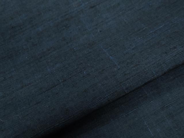平和屋着物●男性　紬　アンサンブル　色無地　濃紺地　正絹　逸品　CABB4338yc