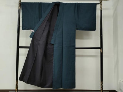 平和屋着物●男性　紬　アンサンブル　100亀甲　正絹　逸品　未使用　CABB4339yc