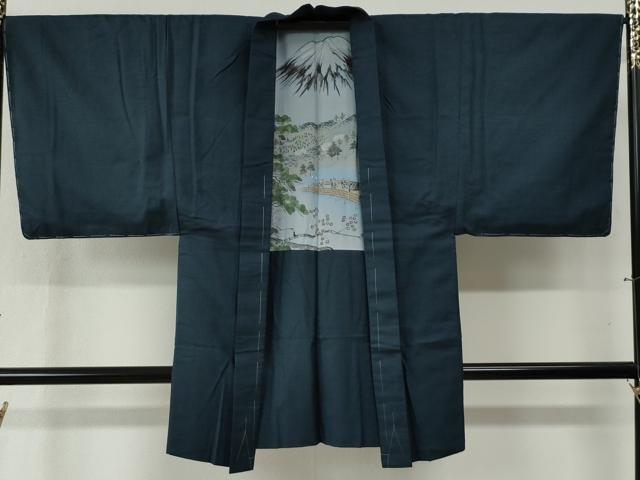 平和屋着物●男性　紬　アンサンブル　100亀甲　正絹　逸品　未使用　CABB4339yc
