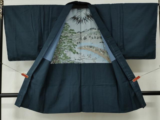 平和屋着物●男性　紬　アンサンブル　100亀甲　正絹　逸品　未使用　CABB4339yc