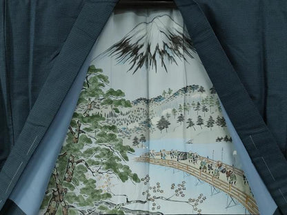 平和屋着物●男性　紬　アンサンブル　100亀甲　正絹　逸品　未使用　CABB4339yc