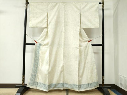 平和屋着物●色留訪問着　総絞り　杢目絞り　舞葉間道　正絹　逸品　CABB4340yc
