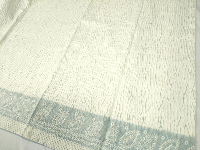 平和屋着物●色留訪問着　総絞り　杢目絞り　舞葉間道　正絹　逸品　CABB4340yc