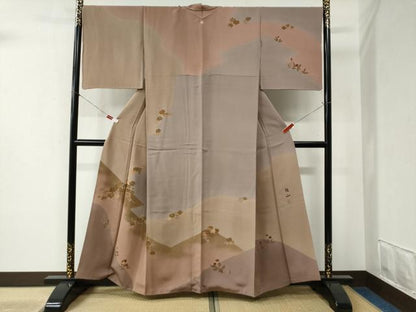 平和屋着物●訪問着　作家物　楓草花文　金彩　正絹　逸品　CABB4343yc
