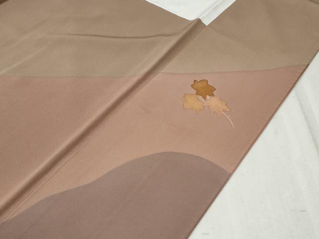 平和屋着物●訪問着　作家物　楓草花文　金彩　正絹　逸品　CABB4343yc