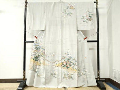 平和屋着物●訪問着　刺繍　松竹梅風景文　暈し染め　金彩　大丸扱い　正絹　逸品　CABB4347yc