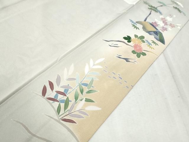 平和屋着物●訪問着　刺繍　松竹梅風景文　暈し染め　金彩　大丸扱い　正絹　逸品　CABB4347yc 平和屋着物○訪問着 刺繍 松竹梅風景文 暈し染め 金彩 大丸扱い