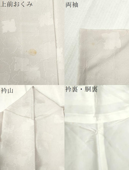 平和屋着物●上質な色無地　破れ色紙地紋　灰桜色　正絹　逸品　CABB4348yc