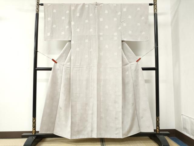 平和屋着物●上質な色無地　破れ色紙地紋　灰桜色　正絹　逸品　CABB4348yc