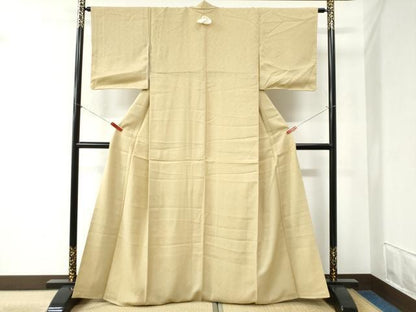 平和屋着物●上質な色無地　枯色　正絹　逸品　未使用　CABB4349yc
