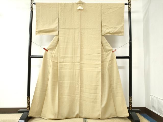 平和屋着物●上質な色無地　枯色　正絹　逸品　未使用　CABB4349yc