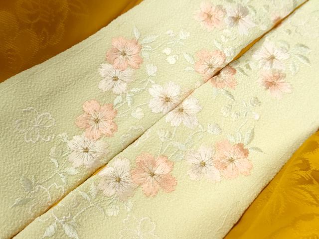平和屋着物●染色作家 斉藤三才 振袖・長襦袢セット 三才鳥 暈し染め 金彩 半衿刺繍 正絹 逸品 CABB4354yc