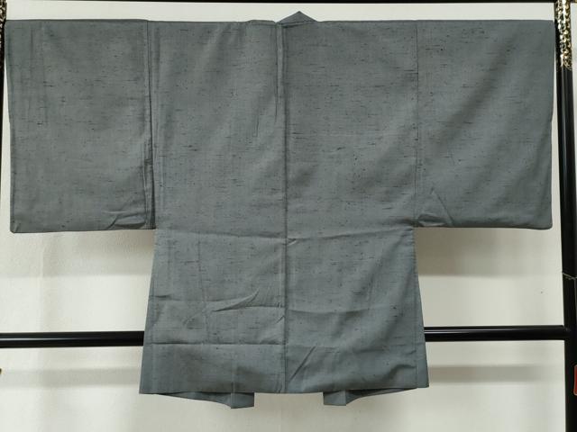 平和屋着物●男性　紬　アンサンブル　格子　正絹　逸品　CABB4356yc