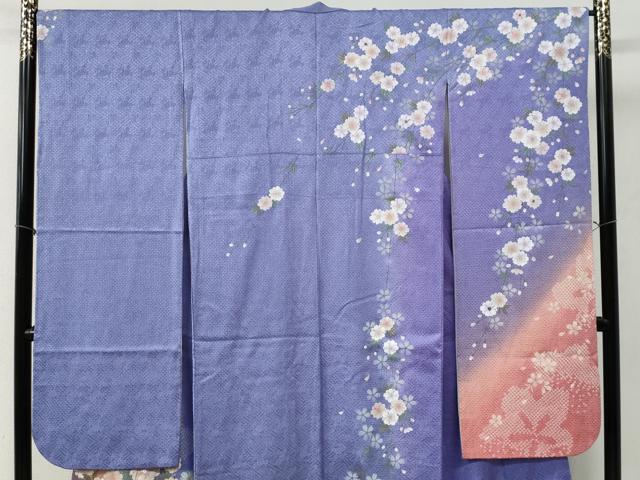 平和屋着物●豪華振袖・長襦袢セット 舞桜文 ラメ糸 暈し染め やまと誂製 正絹 逸品 CABB4358yc