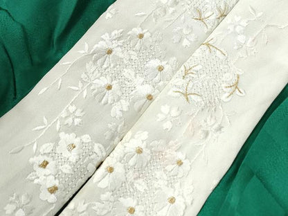平和屋着物●豪華振袖・長襦袢セット 総絞り 総刺繍 駒刺繍 毬折り鶴花蝶文 暈し染め 金糸 半衿刺繍 正絹 逸品 CABB4359yc