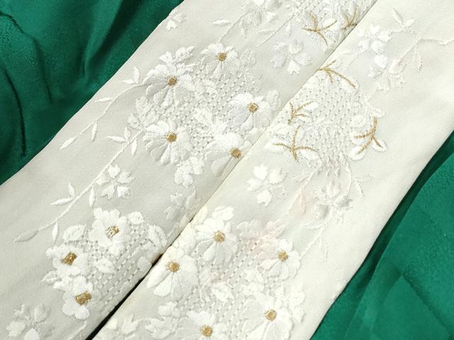 平和屋着物●豪華振袖・長襦袢セット 総絞り 総刺繍 駒刺繍 毬折り鶴花蝶文 暈し染め 金糸 半衿刺繍 正絹 逸品 CABB4359yc
