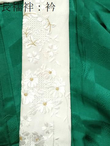 平和屋着物●豪華振袖・長襦袢セット 総絞り 総刺繍 駒刺繍 毬折り鶴花蝶文 暈し染め 金糸 半衿刺繍 正絹 逸品 CABB4359yc