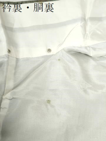平和屋着物●本場手織紬 変わり格子 反端付き 正絹 逸品 未使用 CABB4360yc