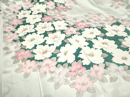 平和屋着物●豪華振袖 雲取り草花文 銀彩 正絹 逸品 CABB4362yc