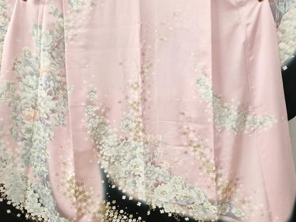 平和屋着物●豪華振袖 花唐草文 暈し染め 金彩 正絹 逸品 CABB4364yc