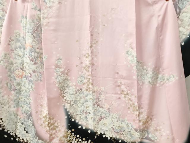 平和屋着物●豪華振袖 花唐草文 暈し染め 金彩 正絹 逸品 CABB4364yc