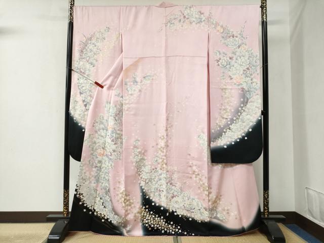 平和屋着物●豪華振袖 花唐草文 暈し染め 金彩 正絹 逸品 CABB4364yc