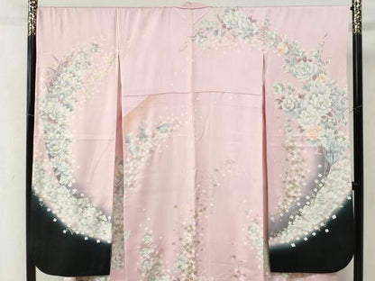 平和屋着物●豪華振袖 花唐草文 暈し染め 金彩 正絹 逸品 CABB4364yc