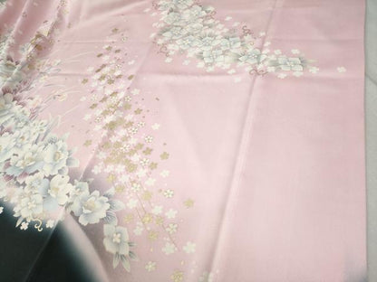 平和屋着物●豪華振袖 花唐草文 暈し染め 金彩 正絹 逸品 CABB4364yc