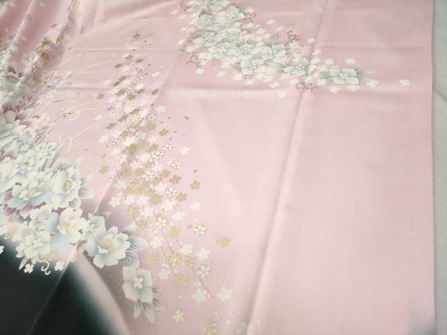 平和屋着物●豪華振袖 花唐草文 暈し染め 金彩 正絹 逸品 CABB4364yc