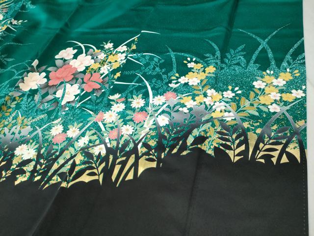 平和屋着物●豪華振袖 草花文 金彩 正絹 逸品 CABB4366yc
