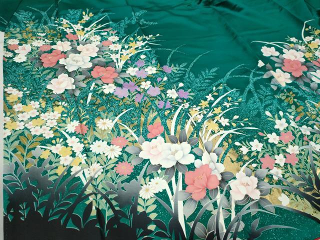 平和屋着物●豪華振袖 草花文 金彩 正絹 逸品 CABB4366yc