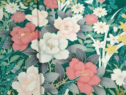 平和屋着物●豪華振袖 草花文 金彩 正絹 逸品 CABB4366yc